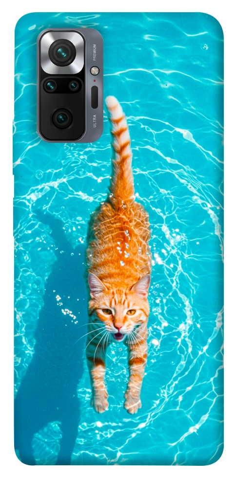 Чехол Cat swimming для Xiaomi Redmi Note 10 Pro