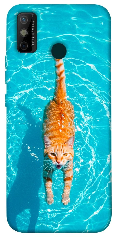 Чехол Cat swimming для TECNO Spark 6 Go