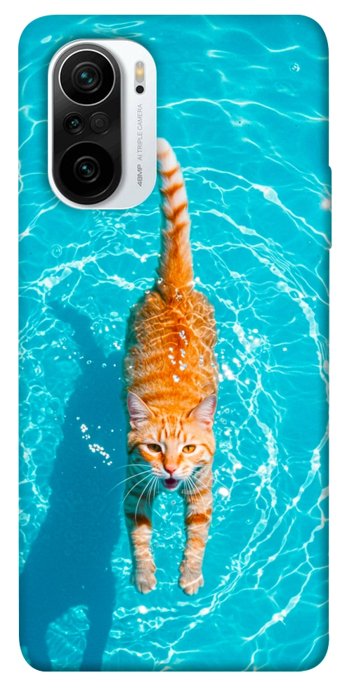 Чехол Cat swimming для Xiaomi Redmi K40