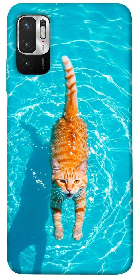 Чехол Cat swimming для Xiaomi Redmi Note 10 5G