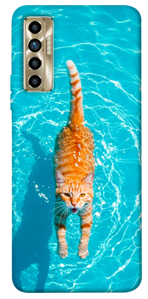 Чехол Cat swimming для TECNO Camon 17P