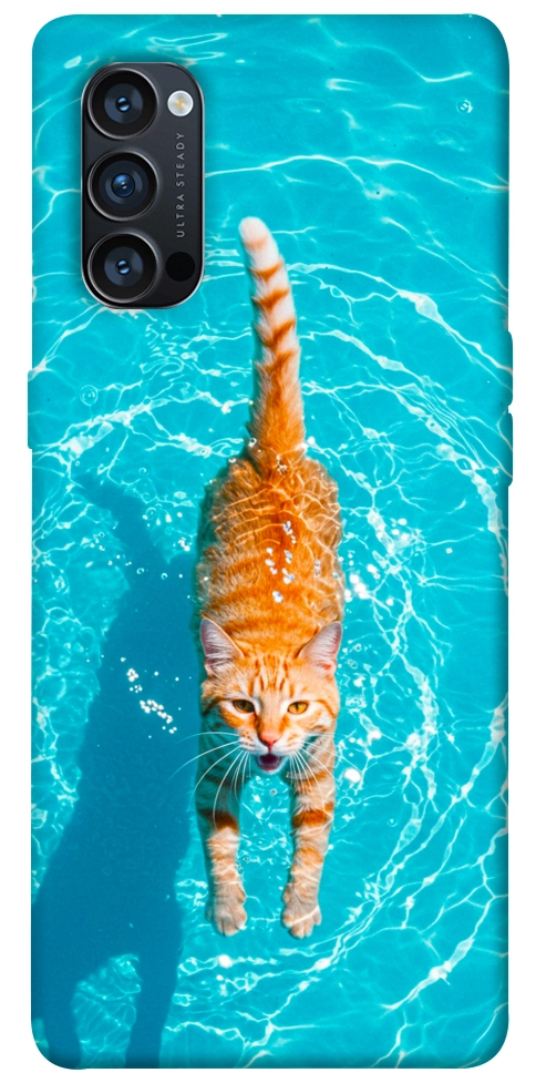 Чехол Cat swimming для Oppo Reno 4 Pro 5G