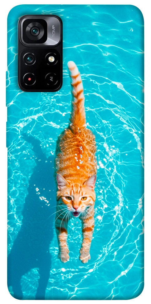 Чехол Cat swimming для Xiaomi Poco M4 Pro 5G