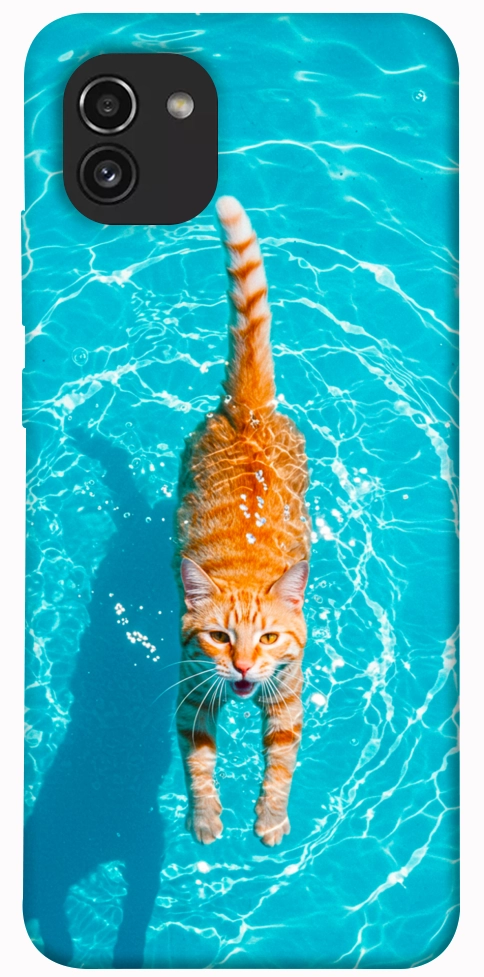 Чехол Cat swimming для Galaxy A03