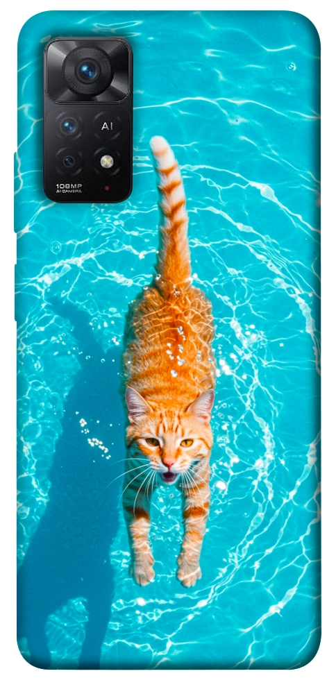 Чехол Cat swimming для Xiaomi Redmi Note 11 Pro 5G