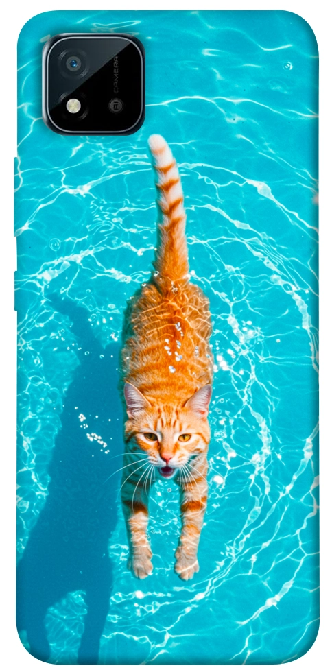 Чехол Cat swimming для Realme C20