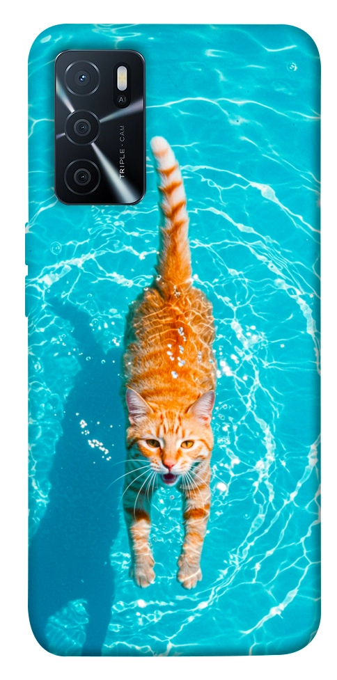 Чехол Cat swimming для Oppo A16