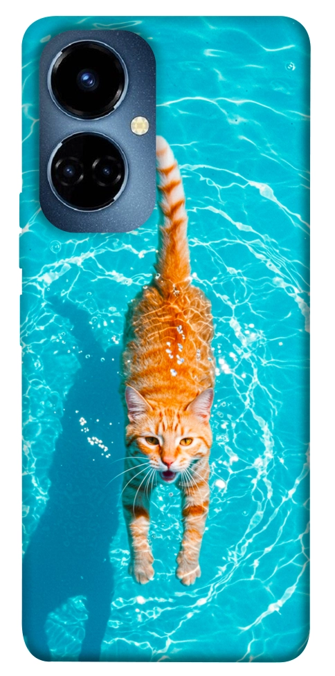 Чехол Cat swimming для TECNO Camon 19 Pro (CI8n)