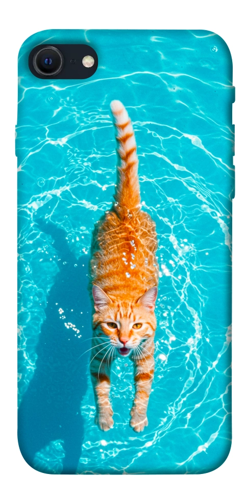 Чехол Cat swimming для iPhone SE (2022)