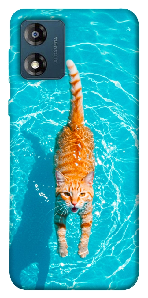 Чехол Cat swimming для Motorola Moto E13