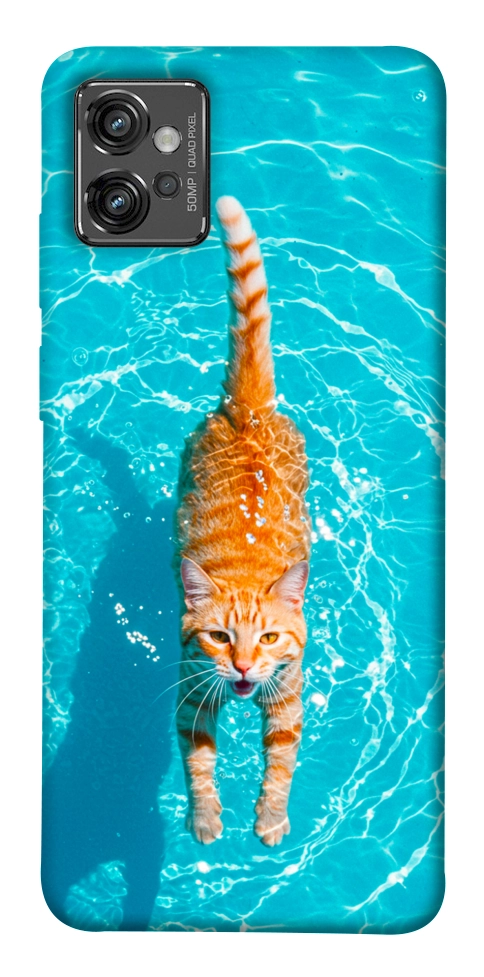 Чехол Cat swimming для Motorola Moto G32