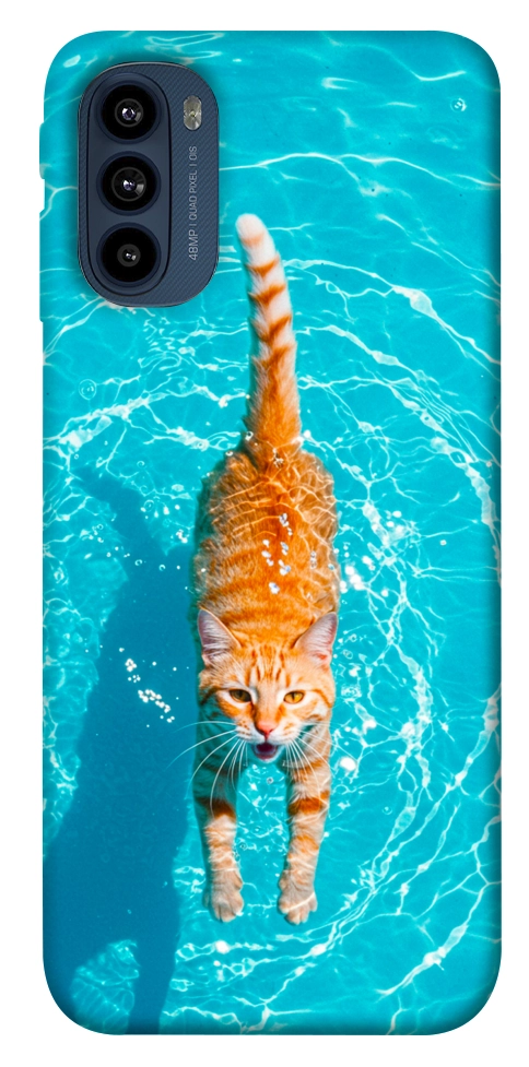 Чехол Cat swimming для Motorola Moto G41