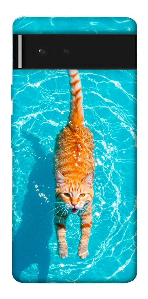 Чехол Cat swimming для Google Pixel 6