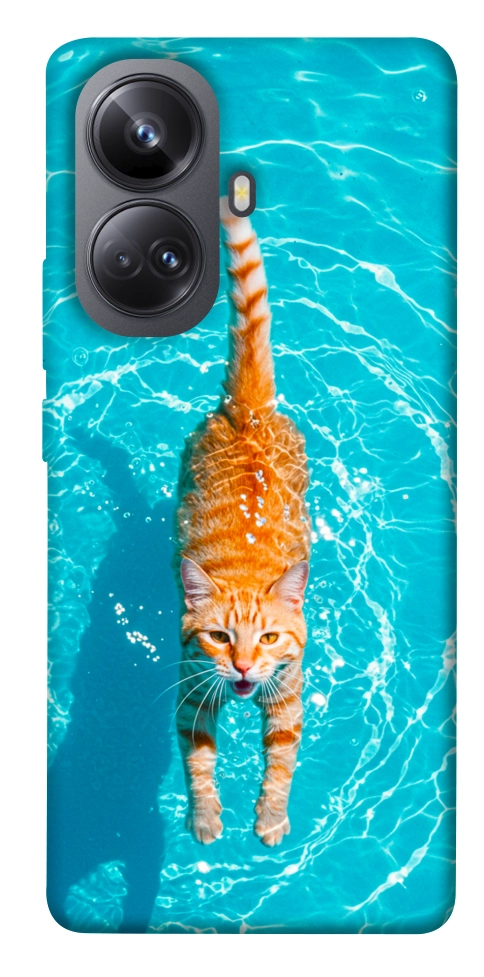 Чехол Cat swimming для Realme 10 Pro+