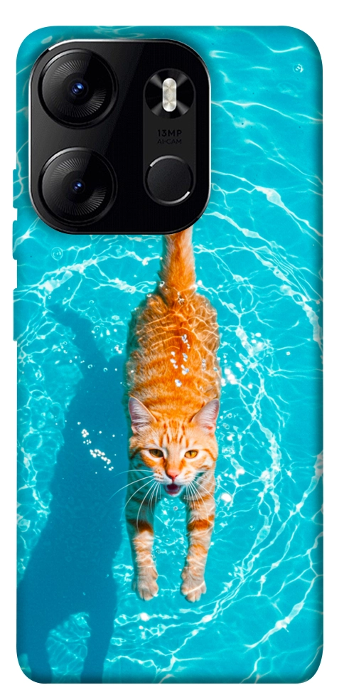 Чехол Cat swimming для Tecno Spark Go 2023