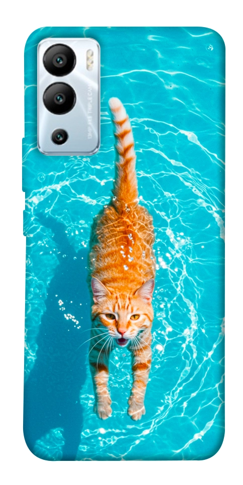 Чехол Cat swimming для Infinix Hot 12i