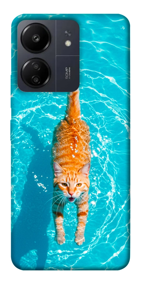 Чехол Cat swimming для Xiaomi Redmi 13C