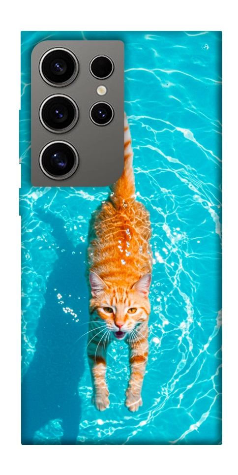 Чехол Cat swimming для Galaxy S24 Ultra