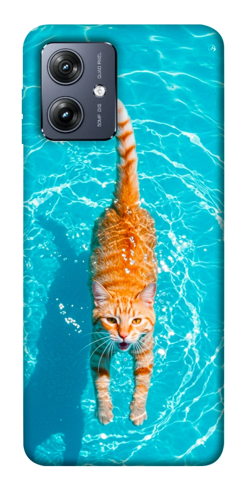 Чехол Cat swimming для Motorola Moto G54