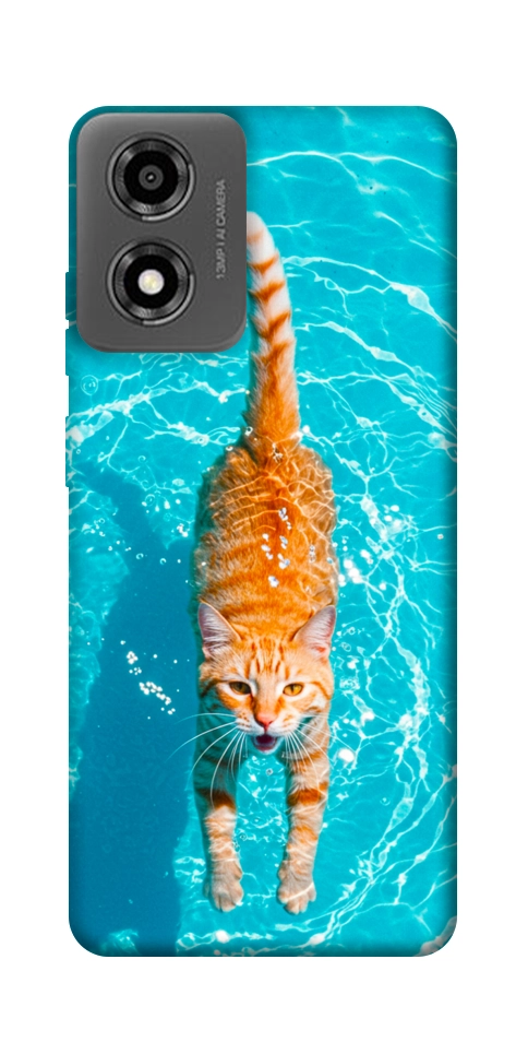 Чехол Cat swimming для Motorola Moto E14