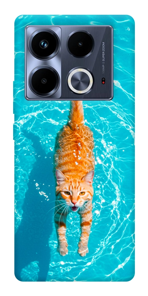 Чехол Cat swimming для Infinix Note 40 4G