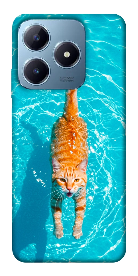 Чехол Cat swimming для Realme C63 4G