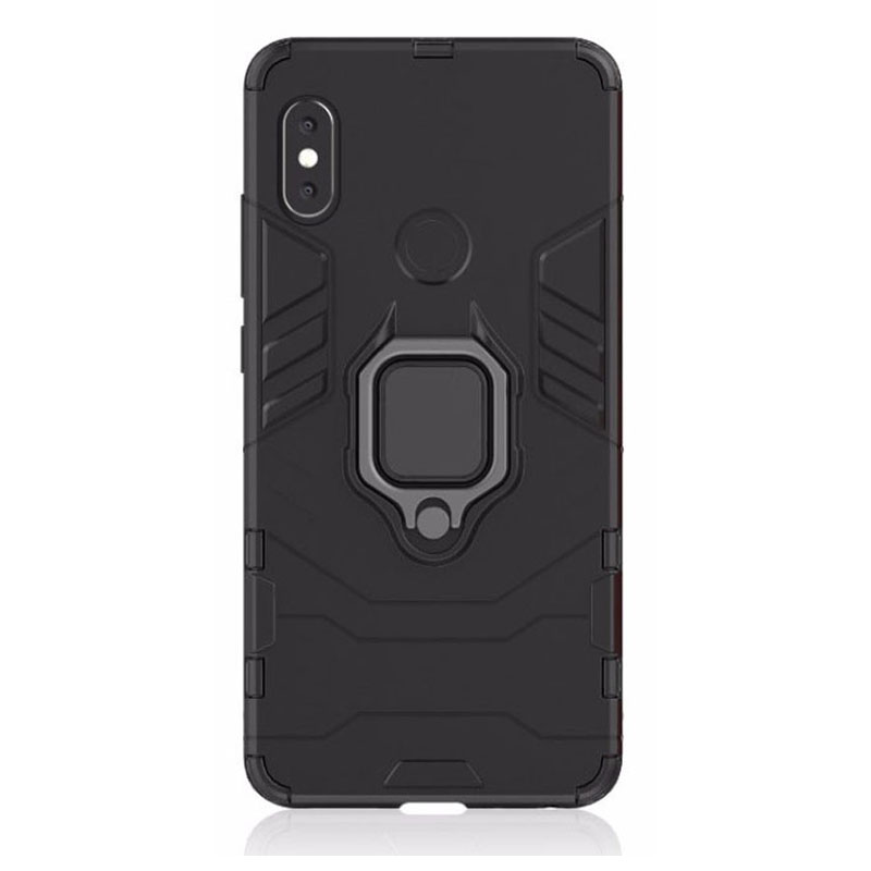 Ударопрочный чехол Transformer Ring for Magnet для Xiaomi Mi A2 Lite/Xiaomi Redmi 6 Pro (Черный / Soul Black)