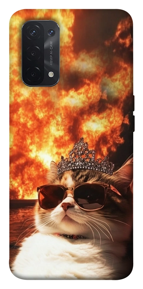 Чехол Cat explosion для Oppo A74 5G