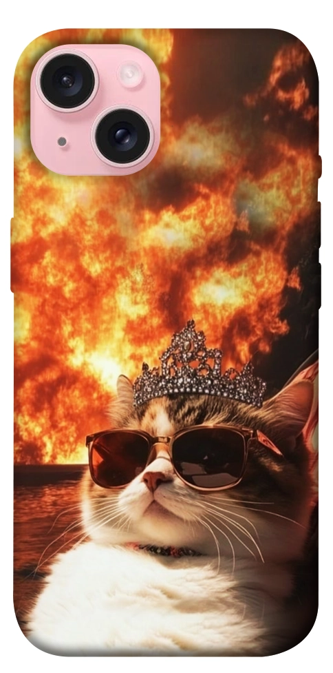 Чехол Cat explosion для iPhone 15