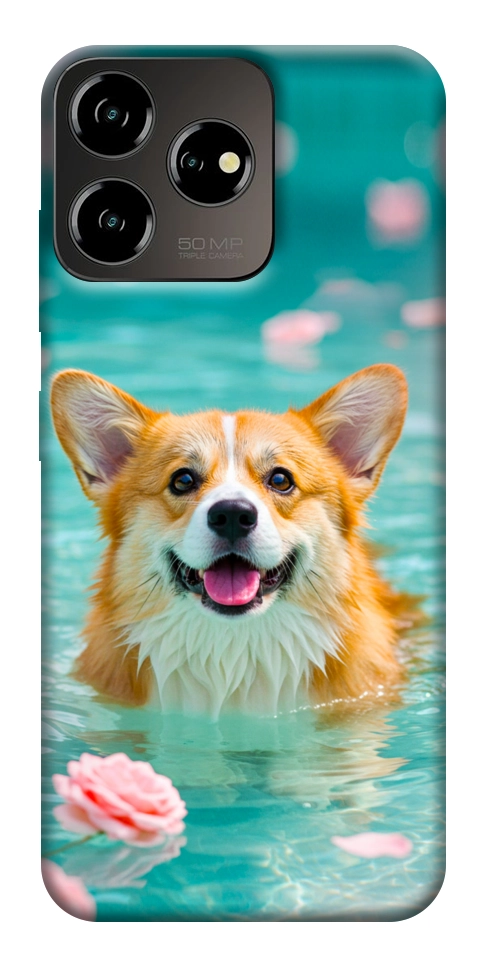 Чехол Swimming corgi для ZTE Blade V50 Design 4G