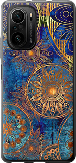 Чохол для Xiaomi Mi 11i Золотий візерунок (Синій)