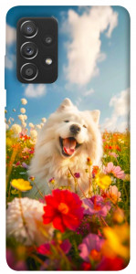 Чехол Happy dog in flowers для Samsung Galaxy A72 4G