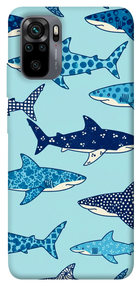 Чехол Shark pattern для Xiaomi Redmi Note 10