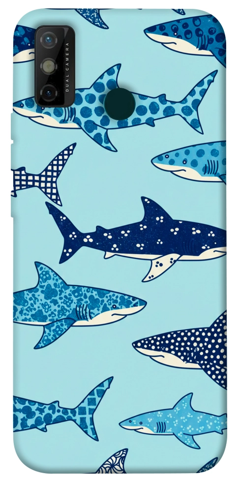Чехол Shark pattern для TECNO Spark 6 Go