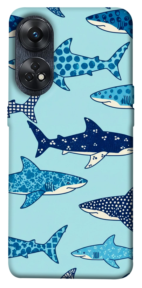 Чехол Shark pattern для Oppo Reno 8 T 4G