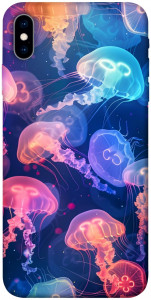 Чехол Neon jellyfishes для iPhone X