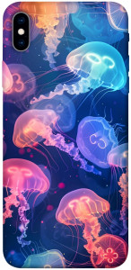 Чехол Neon jellyfishes для iPhone XS Max