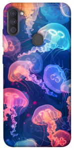Чехол Neon jellyfishes для Galaxy A11 (2020)