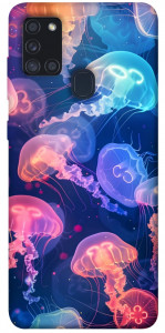 Чехол Neon jellyfishes для Galaxy A21s (2020)