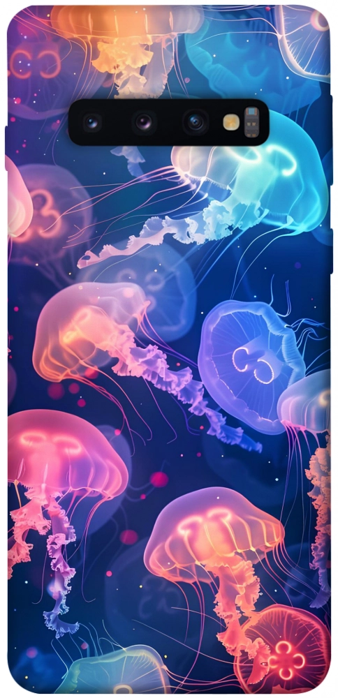 Чохол Neon jellyfishes для Galaxy S10 (2019)