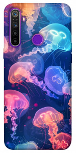 Чехол Neon jellyfishes для Realme 5