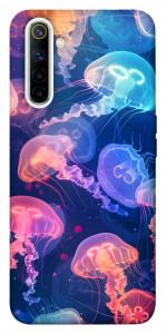 Чехол Neon jellyfishes для Realme 6