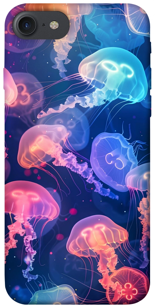 Чехол Neon jellyfishes для iPhone 8