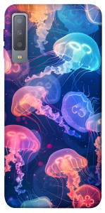 Чехол Neon jellyfishes для Galaxy A7 (2018)