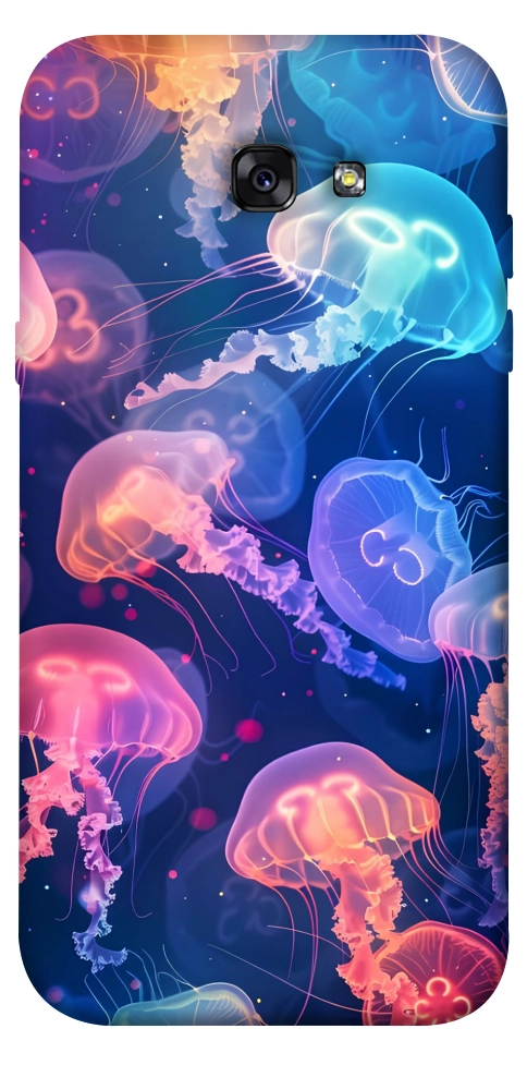 Чехол Neon jellyfishes для Galaxy A7 (2017)