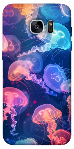 Чехол Neon jellyfishes для Galaxy S7 Edge