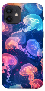 Чехол Neon jellyfishes для iPhone 12