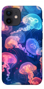 Чехол Neon jellyfishes для iPhone 12 mini