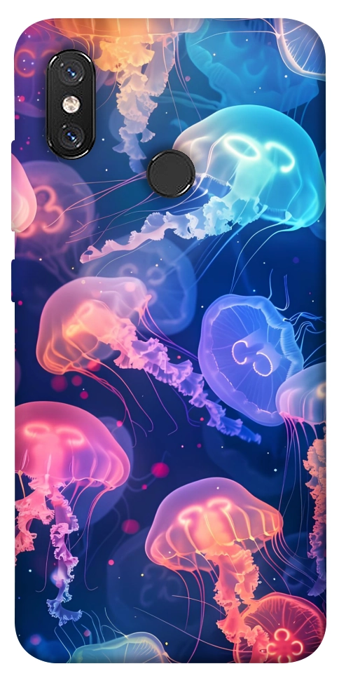 Чехол Neon jellyfishes для Xiaomi Mi 8