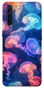 Чехол Neon jellyfishes для Oppo A91
